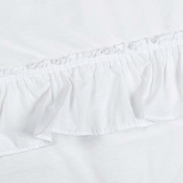 Ellis Stacey 1.5 Rod Pocket High Quality Fabric Solid Color Window Ruffled Filler Valance 54x13 White - 图片 3