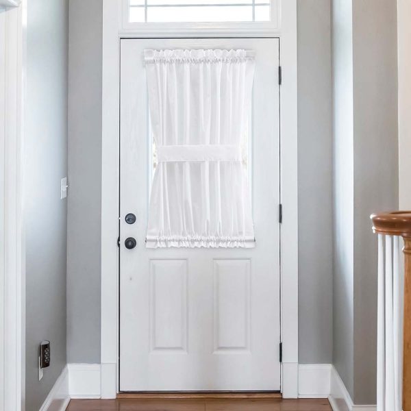 Ellis Stacey 1.5 Rod Pocket High Quality Fabric Solid Color Door Panel White - 图片 6