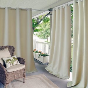 Elrene Home Fashions Connor Solid Light Filtering Single Grommet Curtain Panel 52 x 108 Taupe