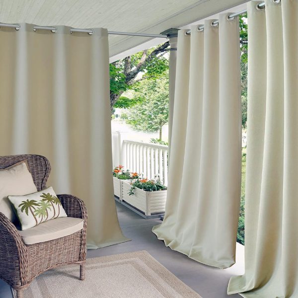 Elrene Home Fashions Connor Solid Light Filtering Single Grommet Curtain Panel 52 x 108 Taupe