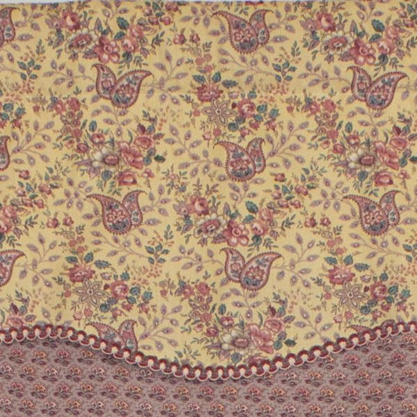 RLF Home Lavender Days Trimmed Glory 100% Cotton with Fully Lined 3 Rod Pocket Valnance for Windows 50 x 16 Lavender - 图片 4