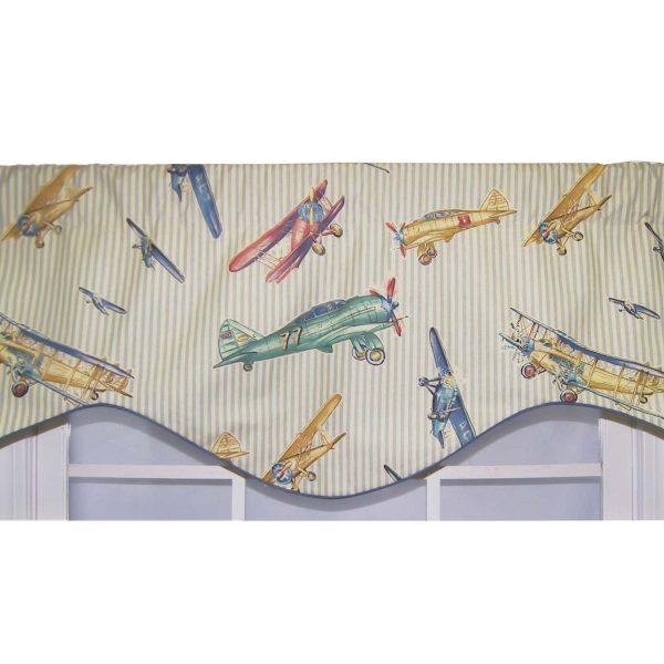 RLF Home Air Show Cornice 100% Cotton with Fully Lined 3 Rod Pocket Valnance for Windows 50 x 17 Antique - 图片 5