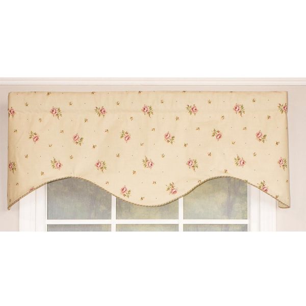 RLF Home Hillside Corded Cornice 100% Cotton with Fully Lined 3 Rod Pocket Valnance for Windows 50 x 17 Natural - 图片 2