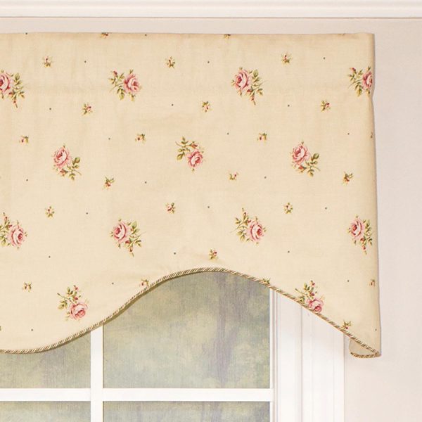 RLF Home Hillside Corded Cornice 100% Cotton with Fully Lined 3 Rod Pocket Valnance for Windows 50 x 17 Natural - 图片 3