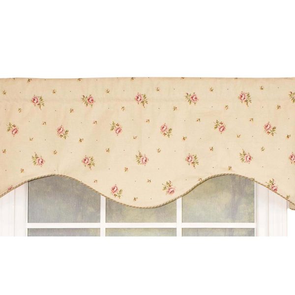 RLF Home Hillside Corded Cornice 100% Cotton with Fully Lined 3 Rod Pocket Valnance for Windows 50 x 17 Natural - 图片 5