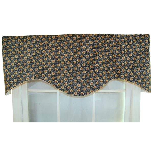 RLF Home Fenia Cornice 100% Cotton with Fully Lined 3 Rod Pocket Valnance for Windows 50 x 17 Blue - 图片 5