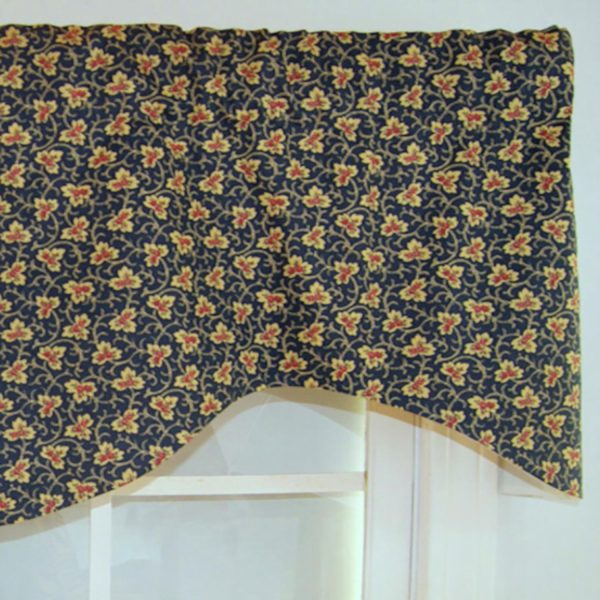 RLF Home Fenia Cornice 100% Cotton with Fully Lined 3 Rod Pocket Valnance for Windows 50 x 17 Blue - 图片 3