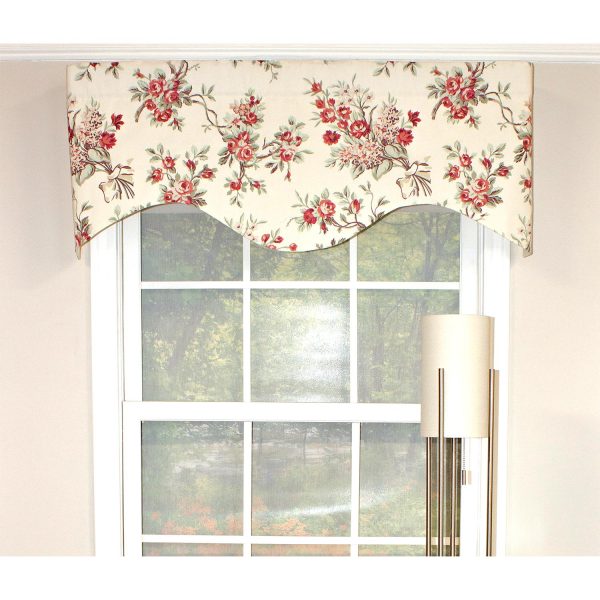 RLF Home Dewillow Cornice 100% Cotton with Fully Lined 3 Rod Pocket Valnance for Windows 50 x 17 Natural - 图片 2