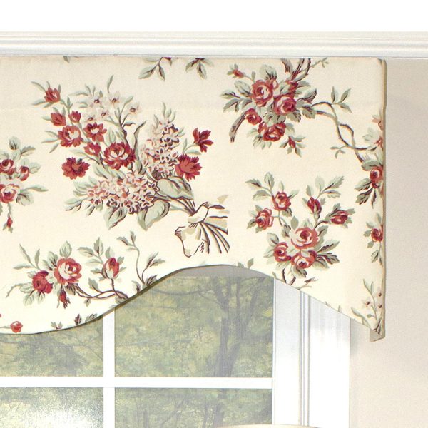 RLF Home Dewillow Cornice 100% Cotton with Fully Lined 3 Rod Pocket Valnance for Windows 50 x 17 Natural - 图片 3