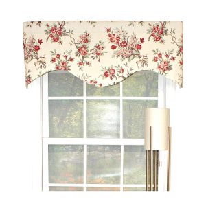 RLF Home Dewillow Cornice 100% Cotton with Fully Lined 3 Rod Pocket Valnance for Windows 50 x 17 Natural