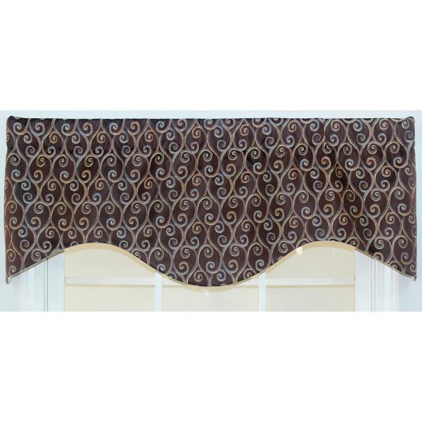 RLF Home Twine Cornice  100% Cotton with Fully Lined 3 Rod Pocket Valnance for Windows 50 x 17 Cocoa - 图片 2