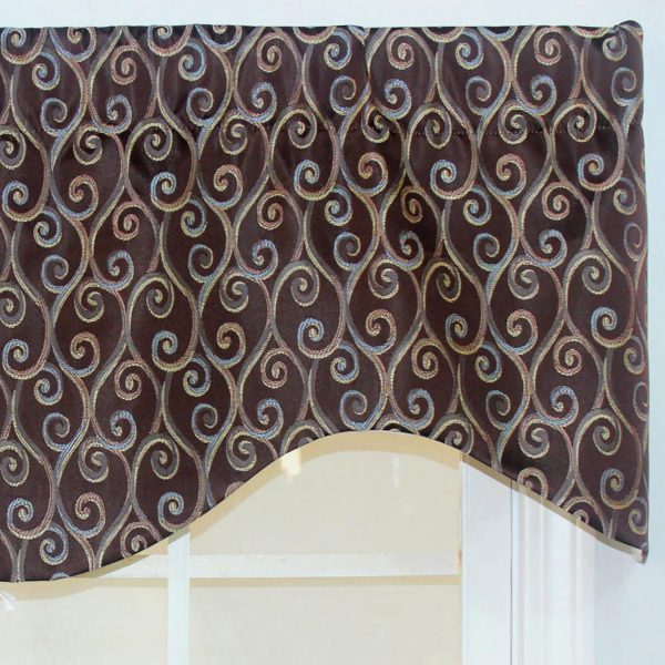 RLF Home Twine Cornice  100% Cotton with Fully Lined 3 Rod Pocket Valnance for Windows 50 x 17 Cocoa - 图片 3