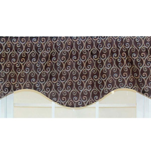 RLF Home Twine Cornice  100% Cotton with Fully Lined 3 Rod Pocket Valnance for Windows 50 x 17 Cocoa - 图片 5