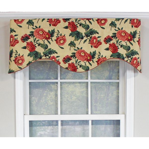 RLF Home Ennis Corded Cornice 100% Cotton with Fully Lined 3 Rod Pocket Valnance for Windows 50 x 17 Butter - 图片 2