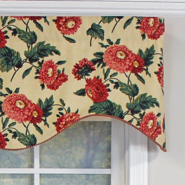 RLF Home Ennis Corded Cornice 100% Cotton with Fully Lined 3 Rod Pocket Valnance for Windows 50 x 17 Butter - 图片 3