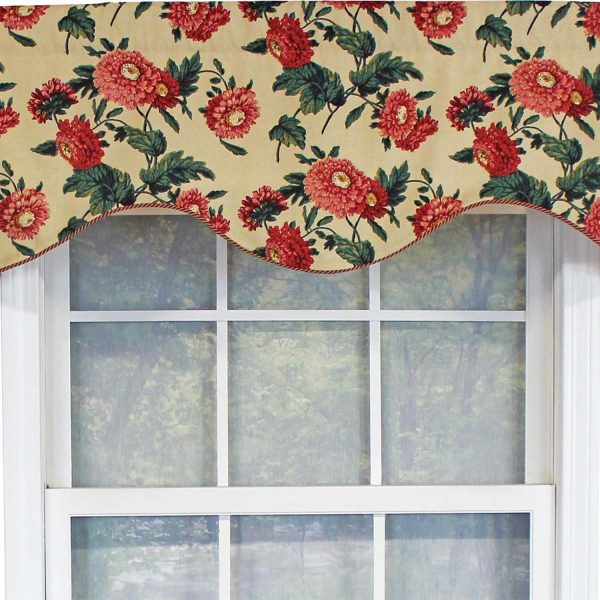 RLF Home Ennis Corded Cornice 100% Cotton with Fully Lined 3 Rod Pocket Valnance for Windows 50 x 17 Butter - 图片 5