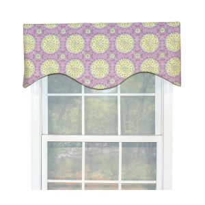 RLF Home Canne Cornice 100% Cotton with Fully Lined 3 Rod Pocket Valnance for Windows 50 x 17 Heather