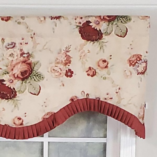 RLF Home Norfolk Ruffled Cornice 100% Cotton with Fully Lined 3 Rod Pocket Valnance for Windows 50 x 17 Natural - 图片 3