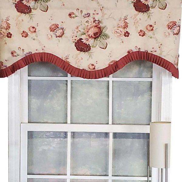 RLF Home Norfolk Ruffled Cornice 100% Cotton with Fully Lined 3 Rod Pocket Valnance for Windows 50 x 17 Natural - 图片 5