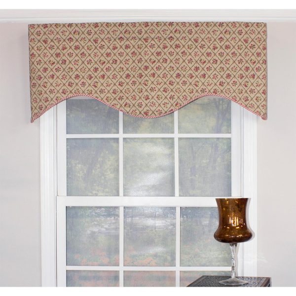 RLF Home Petite Corded Cornice 100% Cotton with Fully Lined 3 Rod Pocket Valnance for Windows 50 x 17 Harvest - 图片 2