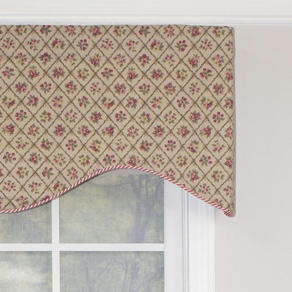 RLF Home Petite Corded Cornice 100% Cotton with Fully Lined 3 Rod Pocket Valnance for Windows 50 x 17 Harvest - 图片 3