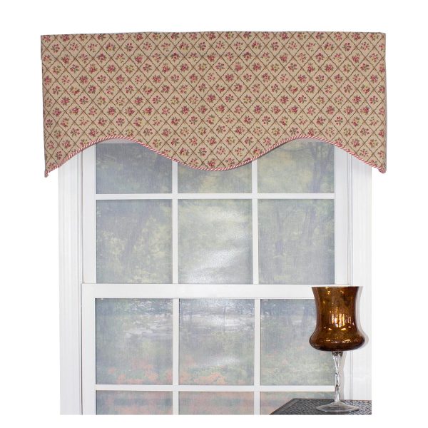 RLF Home Petite Corded Cornice 100% Cotton with Fully Lined 3 Rod Pocket Valnance for Windows 50 x 17 Harvest