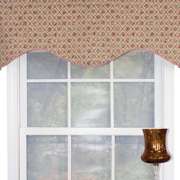 RLF Home Petite Corded Cornice 100% Cotton with Fully Lined 3 Rod Pocket Valnance for Windows 50 x 17 Harvest - 图片 5