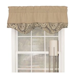 RLF Home Sedona Blouson 100% Cotton with Fully Lined 3 Rod Pocket Valnance for Windows 50 x 15 Blue