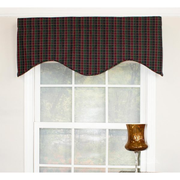 RLF Home Tammy Corded Cornice 100% Cotton with Fully Lined 3 Rod Pocket Valnance for Windows 50 x 17 Grape - 图片 2