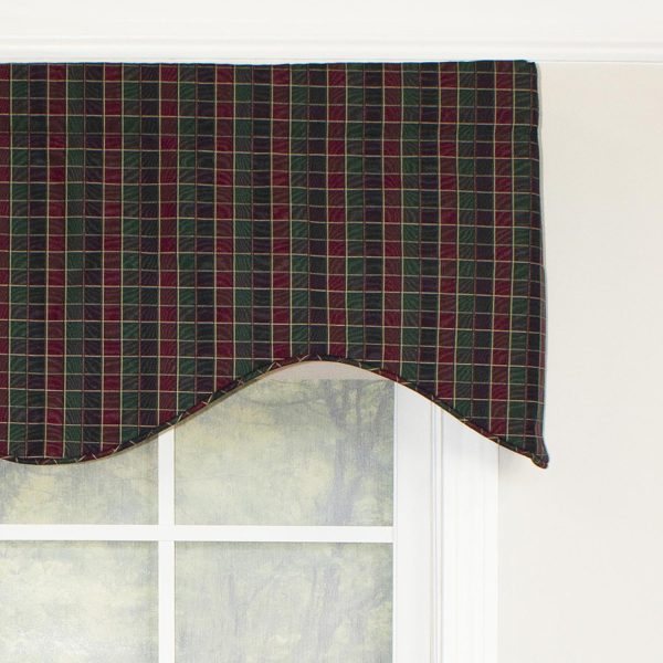 RLF Home Tammy Corded Cornice 100% Cotton with Fully Lined 3 Rod Pocket Valnance for Windows 50 x 17 Grape - 图片 3
