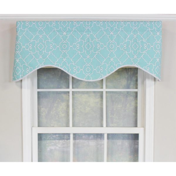 RLF Home Haven Trimmed Cornice 100% Cotton with Fully Lined 3 Rod Pocket Valnance for Windows 50 x 17 - 图片 2