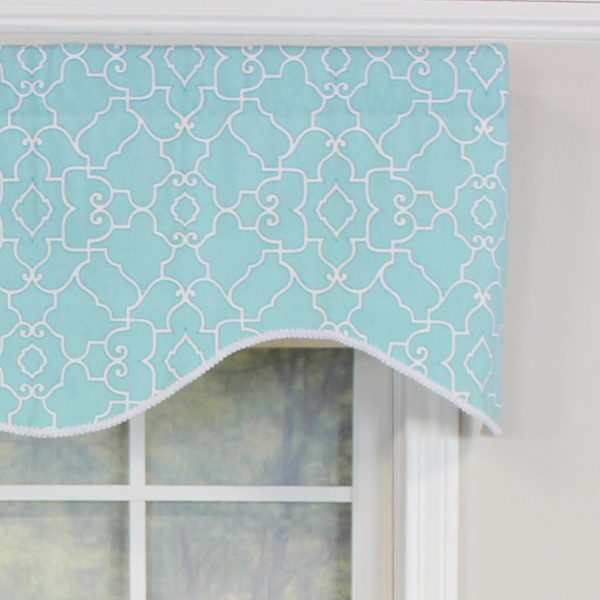 RLF Home Haven Trimmed Cornice 100% Cotton with Fully Lined 3 Rod Pocket Valnance for Windows 50 x 17 - 图片 3