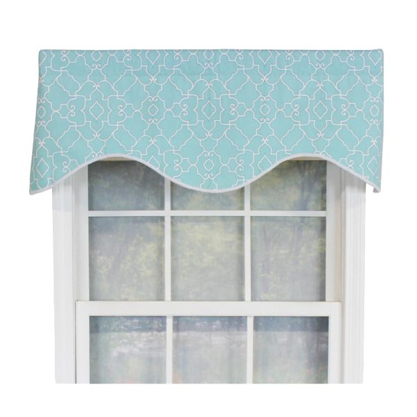 RLF Home Haven Trimmed Cornice 100% Cotton with Fully Lined 3 Rod Pocket Valnance for Windows 50 x 17