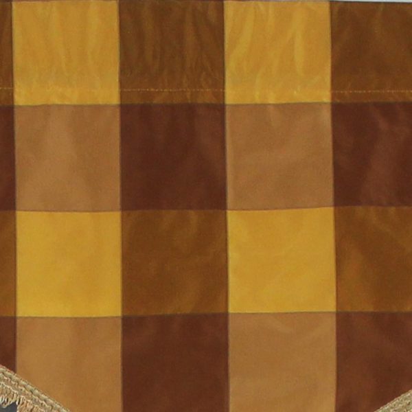 RLF Home Pascal Trimmed Cornice 100% Cotton with Fully Lined 3 Rod Pocket Valnance for Windows 50 x 17 Bronze - 图片 4
