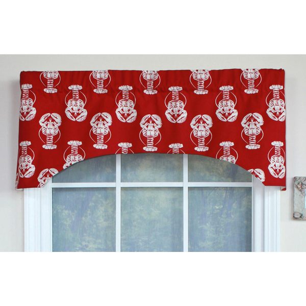 RLF Home Claws Arch 100% Cotton with Fully Lined 3 Rod Pocket Valnance for Windows 50 x 17 Red - 图片 2