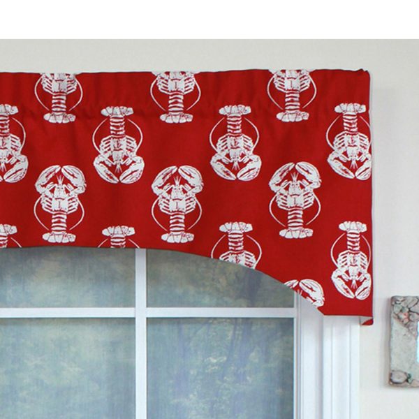 RLF Home Claws Arch 100% Cotton with Fully Lined 3 Rod Pocket Valnance for Windows 50 x 17 Red - 图片 3