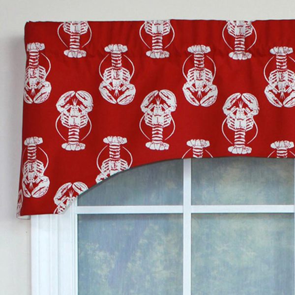 RLF Home Claws Arch 100% Cotton with Fully Lined 3 Rod Pocket Valnance for Windows 50 x 17 Red - 图片 4