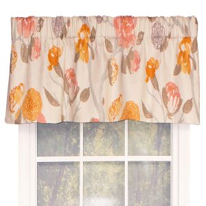 RLF Home Yoshino Tailored Window Treatment Valance 3 Rod Pocket 50 x 14 Kumquat