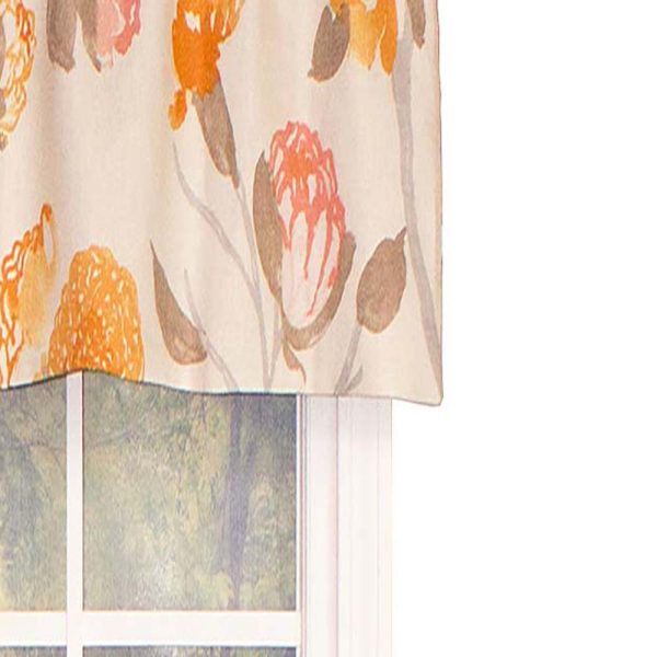 RLF Home Yoshino Tailored Window Treatment Valance 3 Rod Pocket 50 x 14 Kumquat - 图片 2