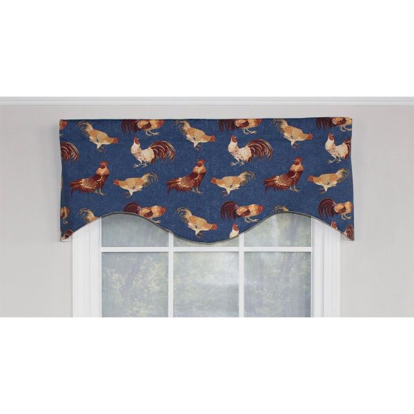 RLF Home Rise N Shine Cornice 100% Cotton with Fully Lined 3 Rod Pocket Valnance for Windows 50 x 17 Denim - 图片 2