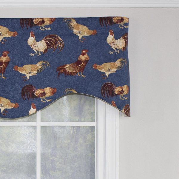 RLF Home Rise N Shine Cornice 100% Cotton with Fully Lined 3 Rod Pocket Valnance for Windows 50 x 17 Denim - 图片 3