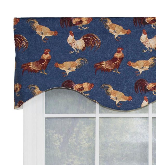 RLF Home Rise N Shine Cornice 100% Cotton with Fully Lined 3 Rod Pocket Valnance for Windows 50 x 17 Denim - 图片 4