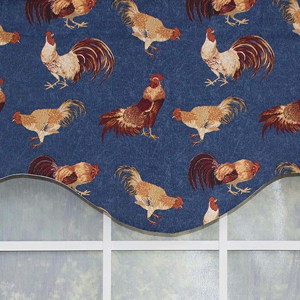 RLF Home Rise N Shine Cornice 100% Cotton with Fully Lined 3 Rod Pocket Valnance for Windows 50 x 17 Denim - 图片 5