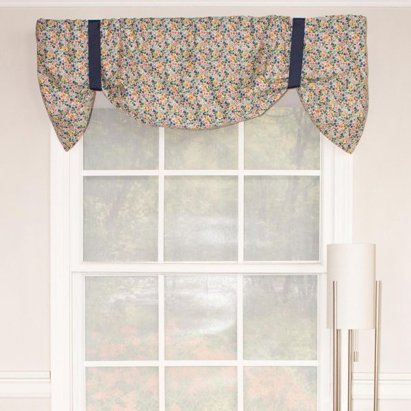 RLF Home Petite Suspender 100% Cotton with Fully Lined 3 Rod Pocket Valnance for Windows 50 x 17 Multi - 图片 2