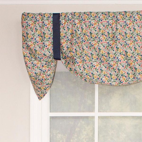 RLF Home Petite Suspender 100% Cotton with Fully Lined 3 Rod Pocket Valnance for Windows 50 x 17 Multi - 图片 4