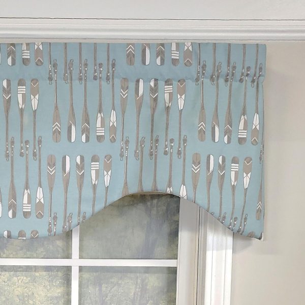 RLF Home Paddle Away Cornice  100% Cotton with Fully Lined 3 Rod Pocket Valnance for Windows 50 x 17 Spa - 图片 3
