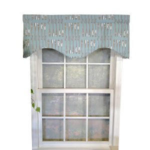 RLF Home Paddle Away Cornice  100% Cotton with Fully Lined 3 Rod Pocket Valnance for Windows 50 x 17 Spa