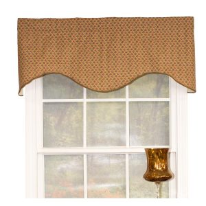 RLF Home Meadow Cornice 100% Cotton with Fully Lined 3 Rod Pocket Valnance for Windows 50 x 17