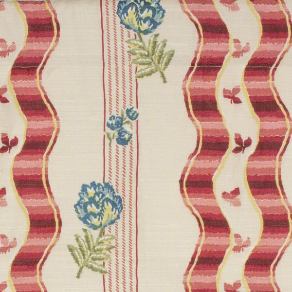 RLF Home Dauphine Provance 100% Cotton with Fully Lined 3 Rod Pocket Valnance for Windows 50 x 15 Red - 图片 4