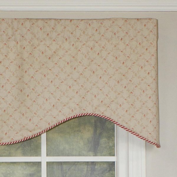 RLF Home Rosie Corded Cornice 100% Cotton with Fully Lined 3 Rod Pocket Valnance for Windows 50 x 17 Pink - 图片 3
